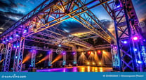 Event stage truss and lighting structure for concerts