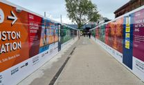 Printed PVC hoarding panels for construction site branding